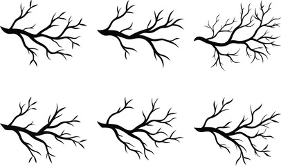 Obraz premium A tree branch vector silhouette