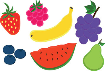 colorful creative abstract berries and fruits collection