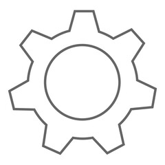 Gear icon. Black and white contoured gear icon. A technical symbol of mechanics, operation and customization (3)