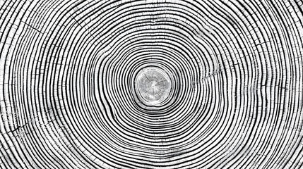   Tree Rings: A high-angle shot of a cross-section of a tree trunk, highlighting the mesmerizing concentric circles that reveal the tree's age and history.