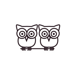 owl bird line icon silhouette vector symbol animal
