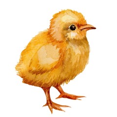Cute fluffy yellow chick standing on its feet in a simple and bright setting during daytime © Маргарита Шевчишена