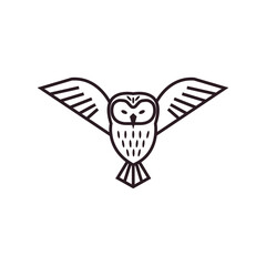 owl bird line icon silhouette vector symbol animal