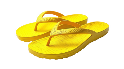 Bright Yellow Flip-Flops for Summer