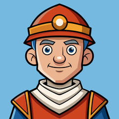 Obraz premium Animated Leader Illustration: A detailed cartoon illustration presents a distinguished figure, likely a leader or authority. He's smiling, exuding confidence and authority.