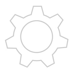 Gear icon. Black and white contoured gear icon. A technical symbol of mechanics, operation and customization (5)