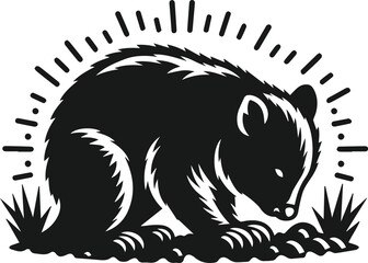 silhouette of a wombat