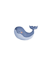 Cute blue whale Illustration