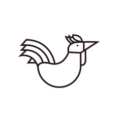 bird animal silhouette symbol sign line icon vector rooster