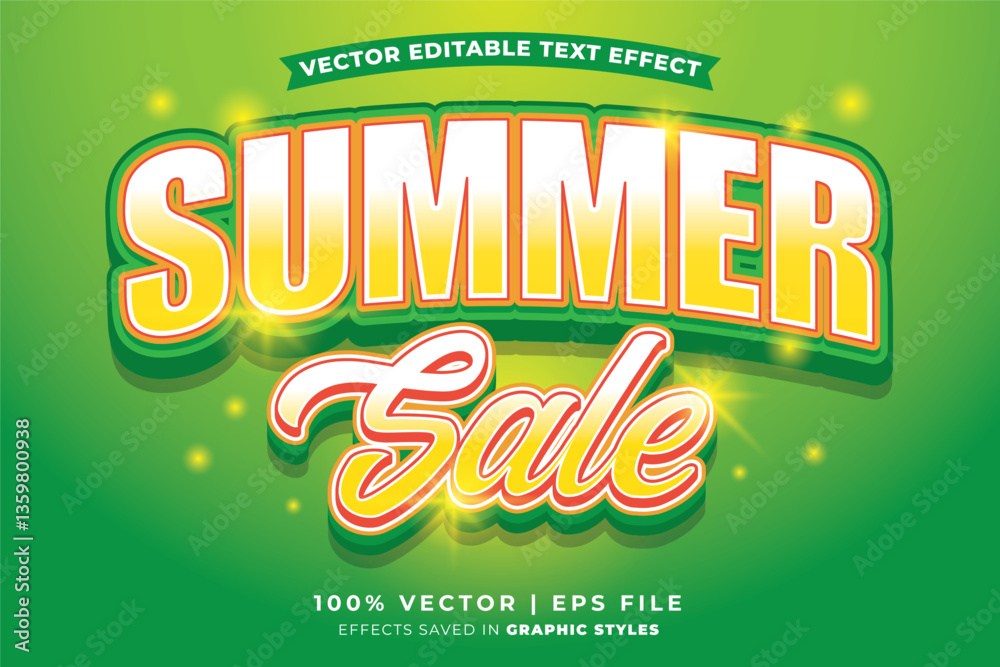 Fototapete summer sale editable text effect template. editable text style effect summer sale theme suitable to 