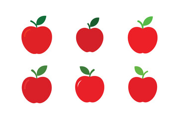 apple fruit icon art set vector design