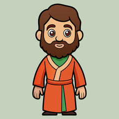 Fototapeta premium Biblical Cartoon Character 