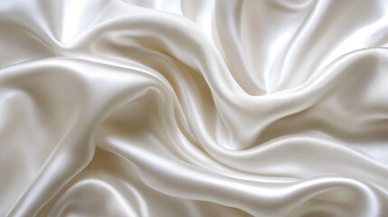 Obraz premium Elegant folds of luxurious ivory satin creating a soft and flowing texture