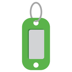 Plastic key tag vector cartoon illustration isolated on a white background.