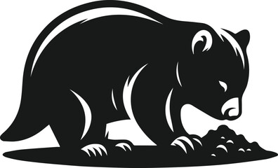 black wombat silhouette