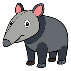 Obraz premium Cute Tapir Illustration: A charming tapir illustration, exuding a friendly and playful vibe.