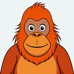 Playful Primate: A charming illustration of an Orangutan, exuding warmth and friendliness, with a captivating gaze, invites viewers into a world of wonder, perfect for sparking joy