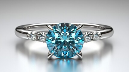 Elegant blue diamond ring