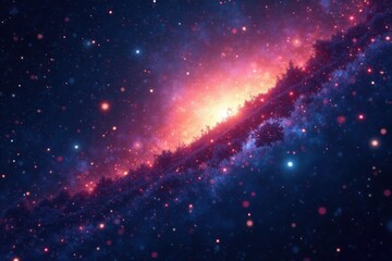 Celestial canvas ablaze with starlight twinkling against inky blackness vastness, stardust, starry expanse