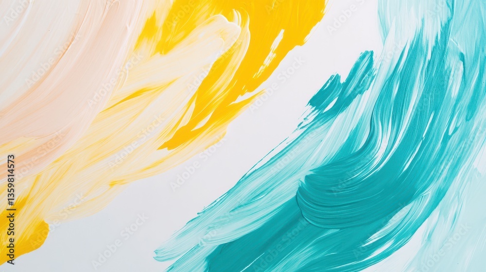 Poster creative exploration with bold colors and strokes on a soft white background during an artistic sess
