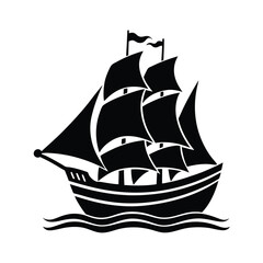 ship isolated on white vector illustration