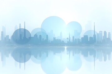 Reflective Cityscape with Serene Mood in Dreamy Reflection