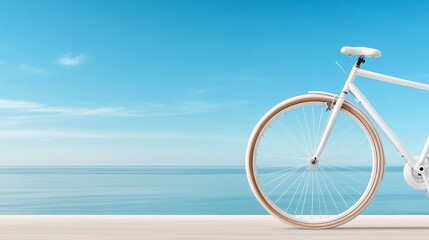 Fototapeta premium City bicycle ride to work embrace urban cycling with scenic views