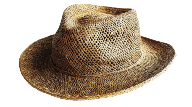 Vintage Straw Fedora Hat