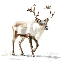 Realistic portrait of Walki the white reindeer