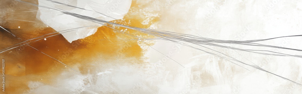 Poster elegant artwork featuring muted amber pencil strokes and soft textures, creating a serene and abstra