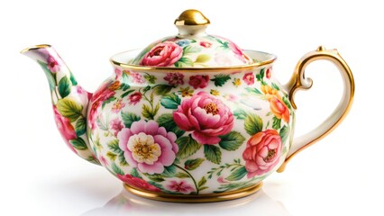 Elegant white porcelain teapot, ideal for a traditional afternoon tea.