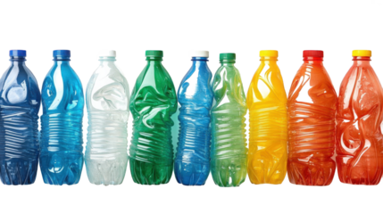 Colorful Plastic Bottles Line Up
