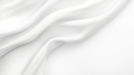 Soft White Silk Fabric Waves