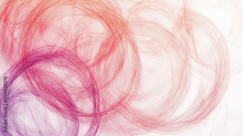 Fototapete abstract design featuring colorful pencil strokes in circular patterns conveying movement and creati