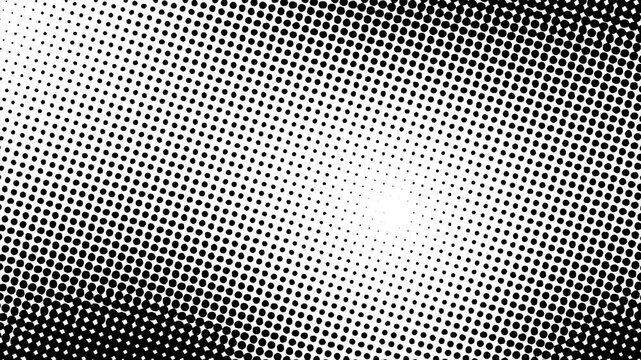 Black and white halftone dot background animation with circle mode. Loop animation. Suitable for wallpaper, presentations, comics, etc.
