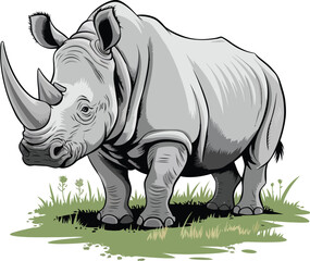 Obraz premium rhino on white background