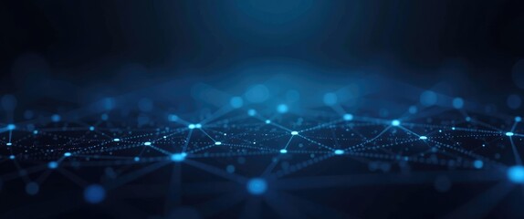 Abstract dark and blue digital backdrop. Big data digital code, Data Communication and Biology Transfer. Concept of futuristic information technology.