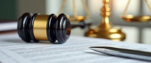 Background images, Gavel referees and Legal documents, Legal scales and concept of legal precision.