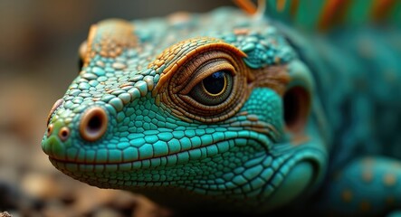 Fototapeta premium A detailed close-up of a lizard.