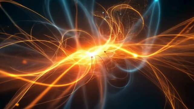 A swarm of energy particles forming intricate sound-responsive fractals