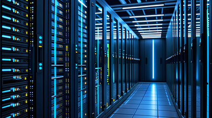 Representing cloud computing, cybersecurity, and digital infrastructure.