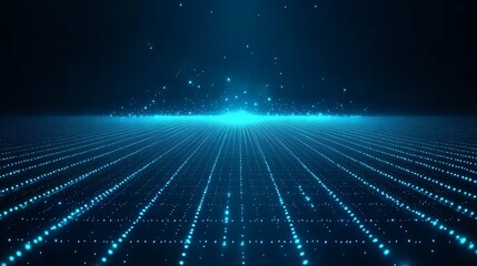 Abstract digital pathway, glowing particles, dark background, futuristic scene, conceptual art