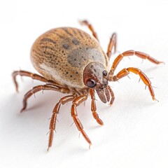 Fototapeta premium Mite, tick on white background 