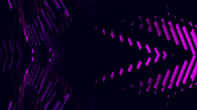 Neon Robot Retro Buildings Disco Machine Glowing Neon Futuristic Technology Geometry Animated Scene for Event. Motion Graphics DJ Event Digital Technology Animation VJ Visuals