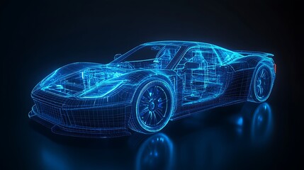 Fototapeta premium Modern Luxury Colored Car Race Design Concept Wallpaper Background 3d Rendering Generative Ai