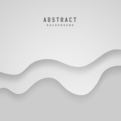 Abstract  background with layered, wavy,  grey and white design elements