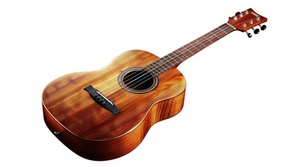 Obraz premium Acoustic Guitar's Melodic Charm: A stunning acoustic guitar, captured with impeccable detail. Its wooden body resonates with a rich, inviting tone, hinting at melodies waiting to be played.
