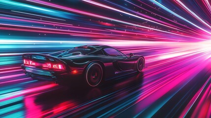 Fototapeta premium Modern Luxury Colored Car Race Design Concept Wallpaper Background 3d Rendering Generative Ai