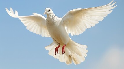 A white seabird gracefully soars in the sky, a peaceful symbol with spread wings