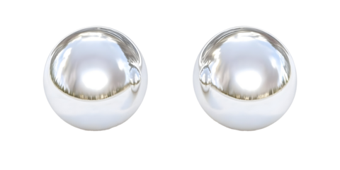 Illustration Two Metallic Spheres Chrome Balls Mirroring Surface